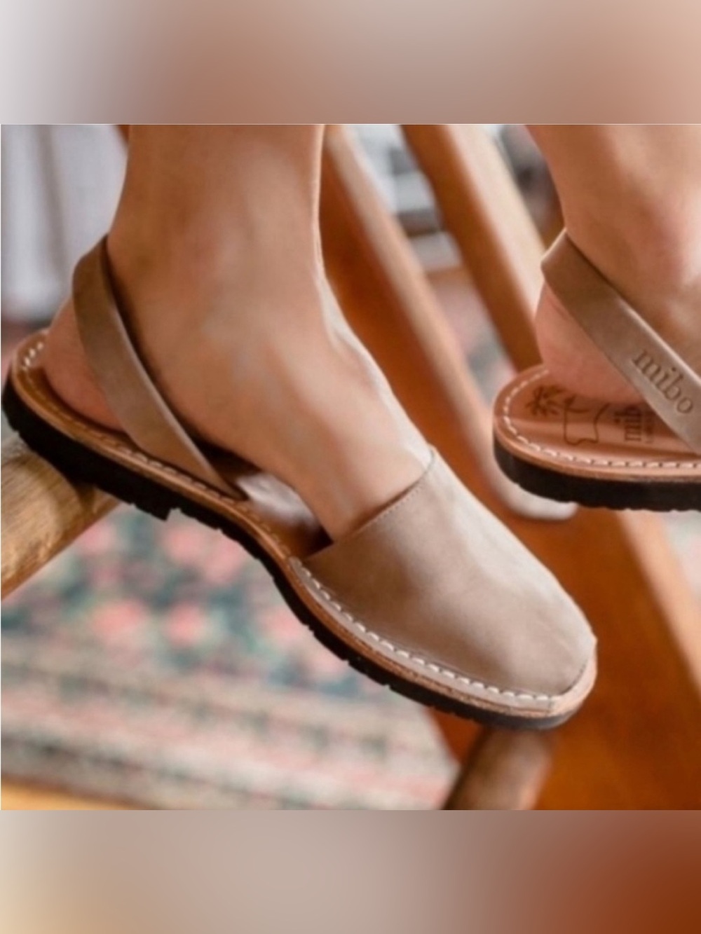MIBO AVARCAS WOMEN'S CLASSICS TAN LEATHER SLINGBACK SANDALS SIZE 40 EU  (9 US)